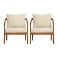 thumbnail image 3 of Christopher Knight Home Outdoor Acacia Wood Club Chair with Wicker Back and Cushion, Teak+Cream, Set of 2, 3 of 13