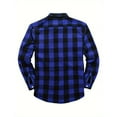thumbnail image 3 of Dwellite Mens Plaid Shirts Fashion Collared Shirt Fit Casual Long Sleeve Button Down Shirts with Pockets Blue S, 3 of 7
