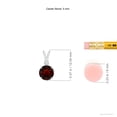 thumbnail image 4 of ANGARA 0.6 Ct Natural Round Shape Garnet V-Bale Pendant Necklace with Diamonds For Women In Sterling Silver | January Birthstone Jewelry Gift for Women | Prong Set Garnet Pendant with Chain, 4 of 7