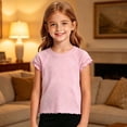 thumbnail image 4 of Jamsmile Toddler Girls Tshirts Summer Ruffle Sleeve Casual Soft Cute Tee Shirts For Daily Wear Comfy Little Girls Basic Tees, 4 of 4