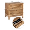 thumbnail image 5 of Hazel 3-Drawer Side Table - Natural Solid Wood Nightstand for Living Room, Hallway, Entryway, 5 of 6