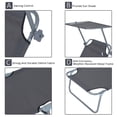 thumbnail image 5 of Outsunny Outdoor Lounge Chair, Adjustable Folding Chaise Lounge, Tanning Chair with Sun Shade for Beach, Camping, Hiking, Backyard, Gray, 5 of 9