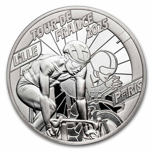 2025 Proof Silver €10 Tour de France w/ Box & COA