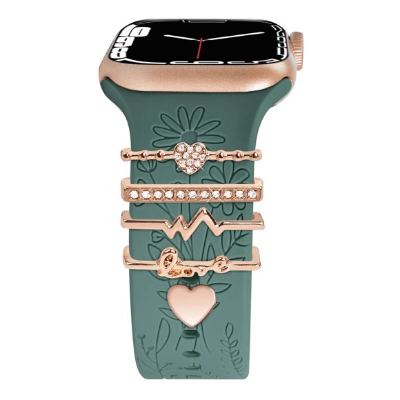 FJUCHAI Watch Band Decorative Ring Watch Band Decorative Ring - Creative, Shiny Rhinestones in Heart & Star Shape - Wrist Belt Charms​
