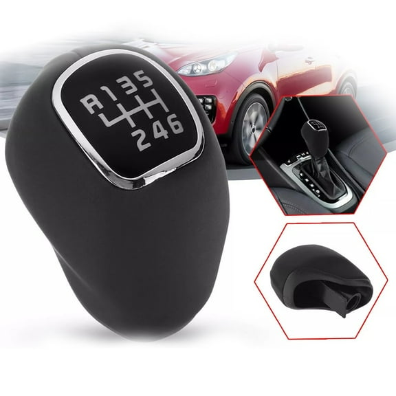 SPRING 6 Speed Leather Gear Shift Knob Lever For KIA 2012-2015 For Rio 5