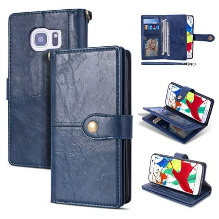 Galaxy S7 Edge Wallet Case Allytech Vintage Style Pu Leather Folio Flop Secure Fit Magnetic Closure Folding With