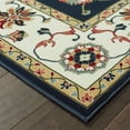 thumbnail image 3 of 8' X 11' Navy And Ivory Oriental Power Loom Stain Resistant Area Rug, 3 of 4