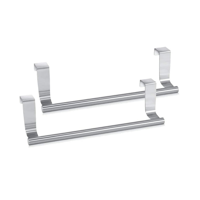 2 Pcs Stainless Steel Single Rod Towel Rack Over Cabinet Towel Bar