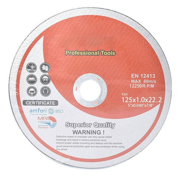 munirater 25 Pack 5 Inch x 0.040 Inch x 7/8 Inch Metal and Stainless Steel Cut Off Wheels Fit for Angle Grinders