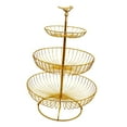 thumbnail image 4 of AMLESO 3 Layer Vegetable Fruit Wire Basket Stand Detachable Tray for Kitchen Sturdy Golden Top Bird, 4 of 8