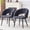 Black,Gray, variant on NEW Set of 2 Gray Puffy Bubble Chair Ball Chain Chair Velvet Dining Chairs with Black Legs, Modern Accent Chairs for Dining Room & Kitchen