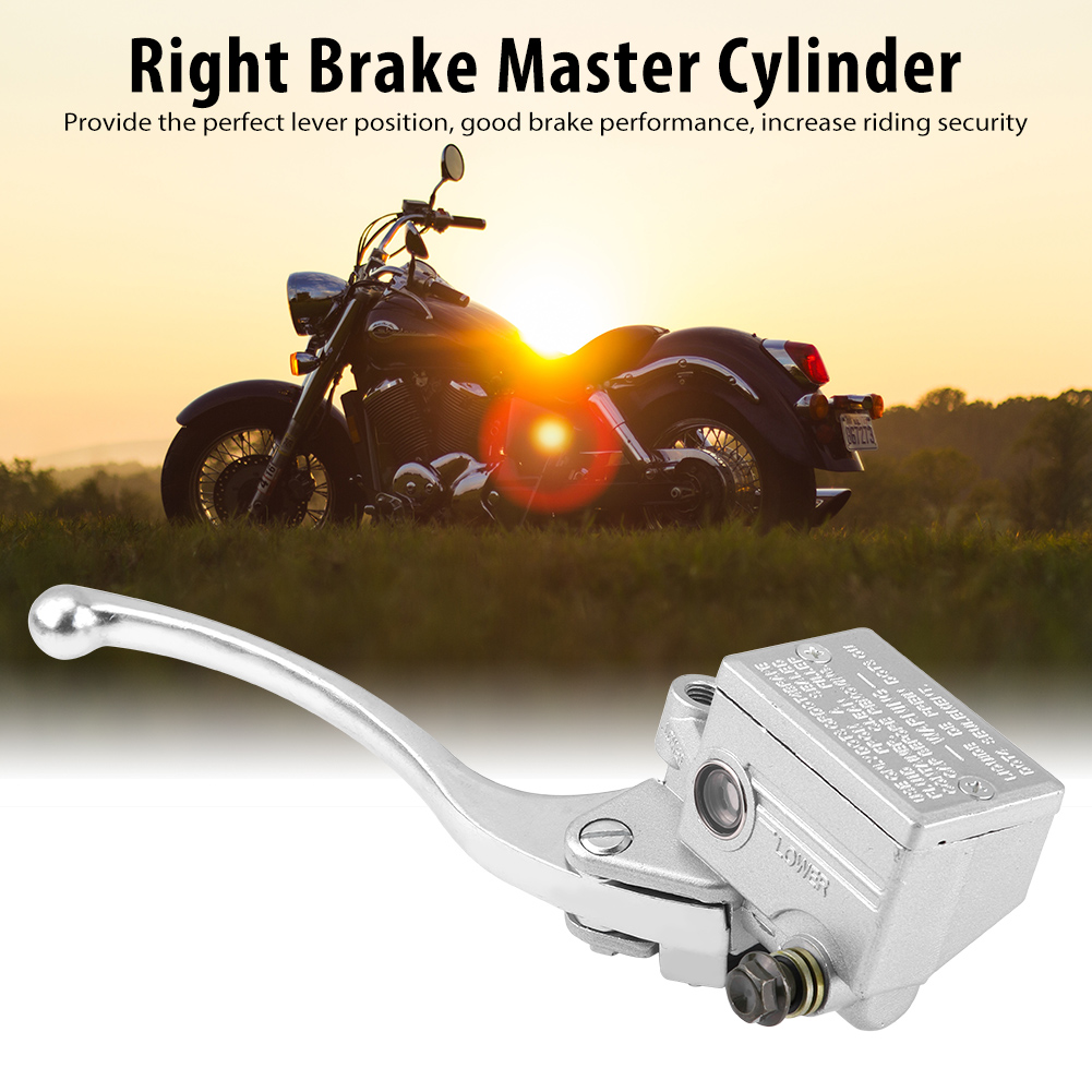 7//8 Brake Master Cylinder 22mm Motorcycle Front Right Brake Clutch Lever Master Cylinder Reservoir for Yamaha YFZ450 YFM Black