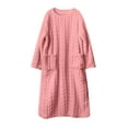 thumbnail image 6 of Aboser Flannel Nightgowns for Women Fuzzy Fleece Sleepdress Warm Long Sleeve Loungewear Winter Plush Long Nightshirt Loose Crew Neck Pajama Dress Comfort Soft Long Sleepwear with Pockets, 6 of 7