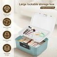 thumbnail image 2 of Lockable Storage Container Robust Organizer Document and ID Box with Combination Lock Design Large Capacity Privacy Container with Built in Removable Tray for Office-blue-, 2 of 10