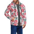 thumbnail image 2 of Uemuo Rose Flowers for Men's Fashion Full-zip Hoodies & Sweatshirts with Kangaroo Pocket, Zip-up Hooded Sweatshirt, Moisture Wicking & Breathable-X-Large, 2 of 5