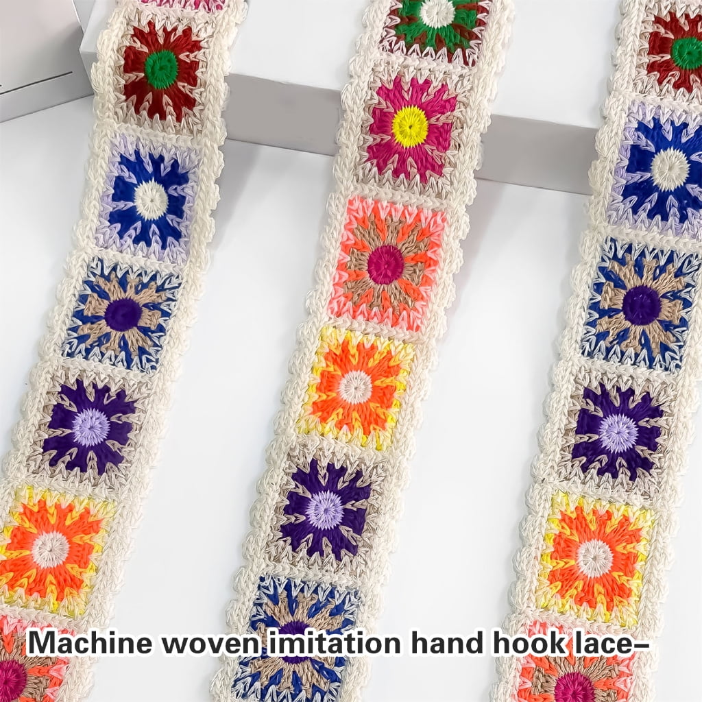 Vintage Ribbon Crochet Edging Ethnic Lace Trim Embroidered Woven Webbing Tape