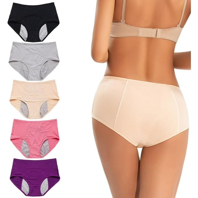 HSHDLDF Culottes Anti-Fuites Everdries pour Plus de 60 Ans sous-Vêtements Everdries Anti-Fuites pour Femmes Incontinence (5 Pcs 8TG)