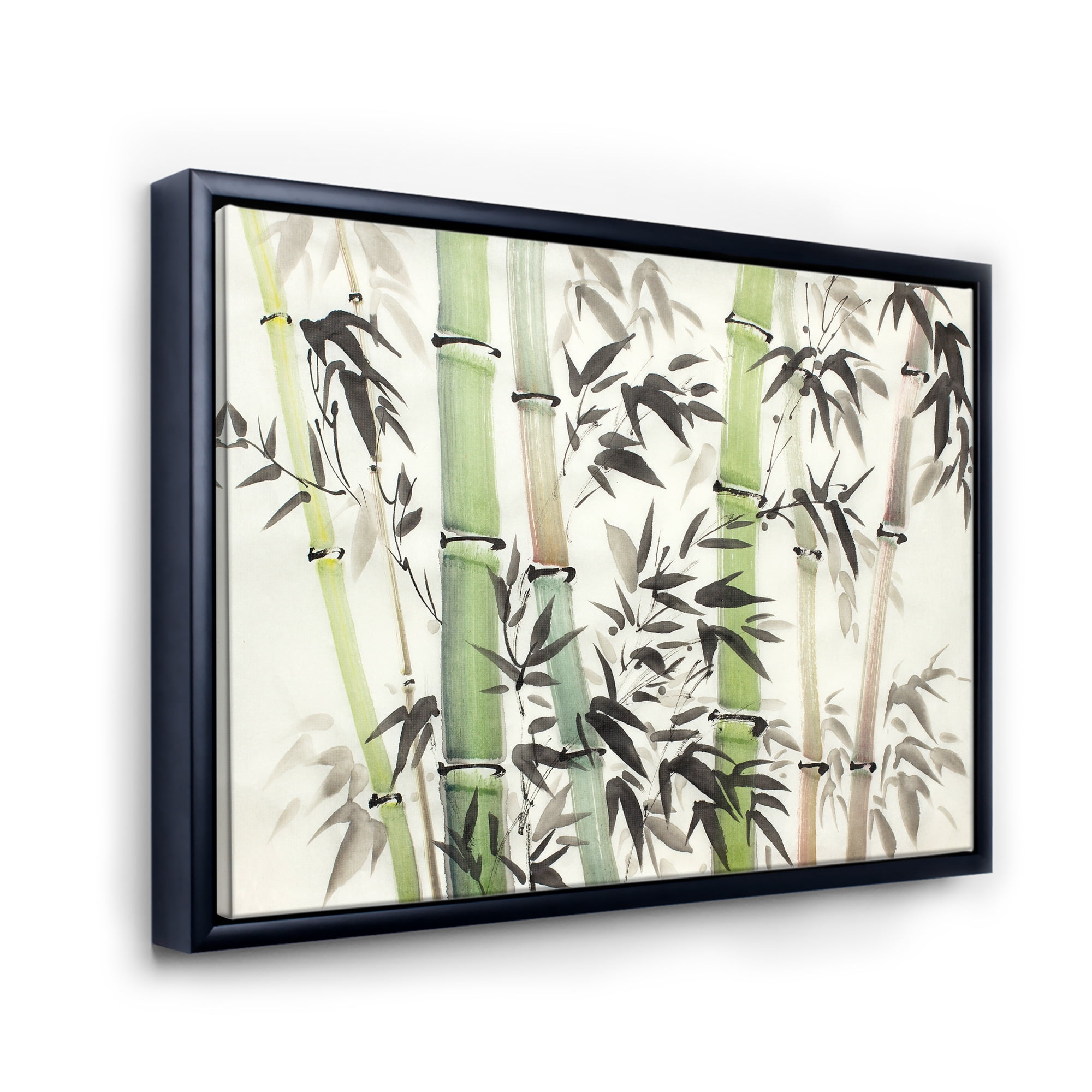 Designart 'The Forest of Bamboo Branches II' Lake House Framed Canvas Wall Art Print