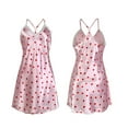 thumbnail image 2 of Byworldtasic Women Nightgown Sexy Sleepwear Lace Chemise V-neck Lounge Dress Babydoll Sleepshirt, 2 of 7