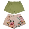 thumbnail image 2 of Flora Women's Soft Drawstring Waist Floral/Solid Lounge Sleep Shorts, 2 Pack, 2 of 3