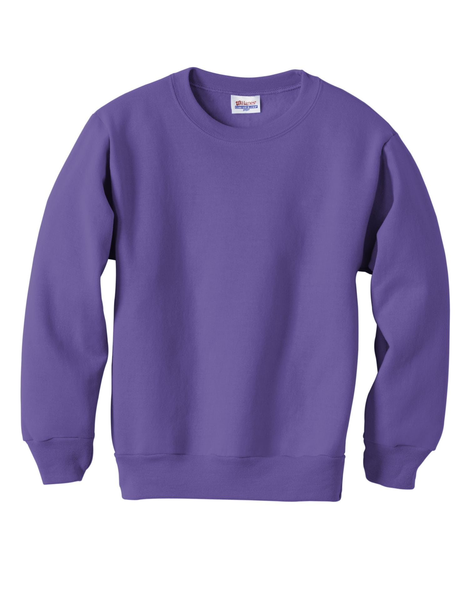 Hanes ComfortBlend EcoSmart Boy`s Crewneck Sweatshirt, M, Purple ...