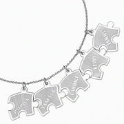 Personalized Planet Family Sterling Silver Family Puzzle Name Pendant, 18"