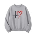 thumbnail image 4 of LJEFF Girl's Valentine's day Sweatshirt, Regular Fit Casual Crew Neck Heart Print Tee for Kids Gray Size 7-8 T, 4 of 6