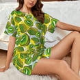 thumbnail image 6 of Kdxio Watercolor Kiwi Fruits Summer Print Pajamas Sets for Women Short-Sleeved Pjs with Lounge Shorts Two Piece Sleepwear S-4XL, 6 of 8