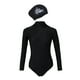 thumbnail image 1 of Conjunto de de para Mujer, Manga Larga, Cuello Alto con Gorro de para ejercicio Acuáticos , Negro, XXL, 1 of 8