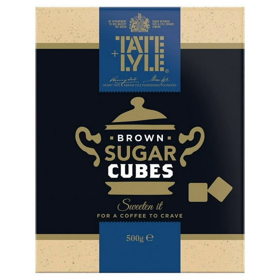 Tate & Lyle Fairtrade Brown Cane Sugar Demerara Cubes 500g (Pack of 2)