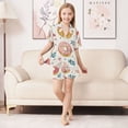 thumbnail image 6 of FORMRS Kids Short Sleeve Top and Pants Pajama Set Unisex Satin 2-Piece Sleepwear, Sizes 9-10Y, Pink Donut, 6 of 8