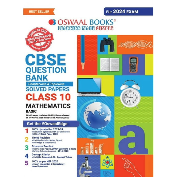 Oswaal CBSE Class 10 Mathematics Basic Question Bank 2023-24 Book, (Paperback)