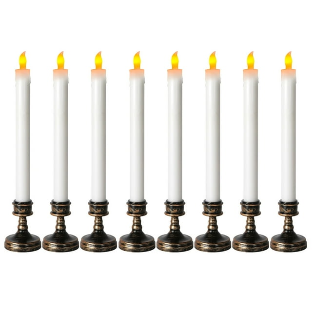 Hemoton 8pcs Electric Candle Light LED Wedding Party Candle Flameless