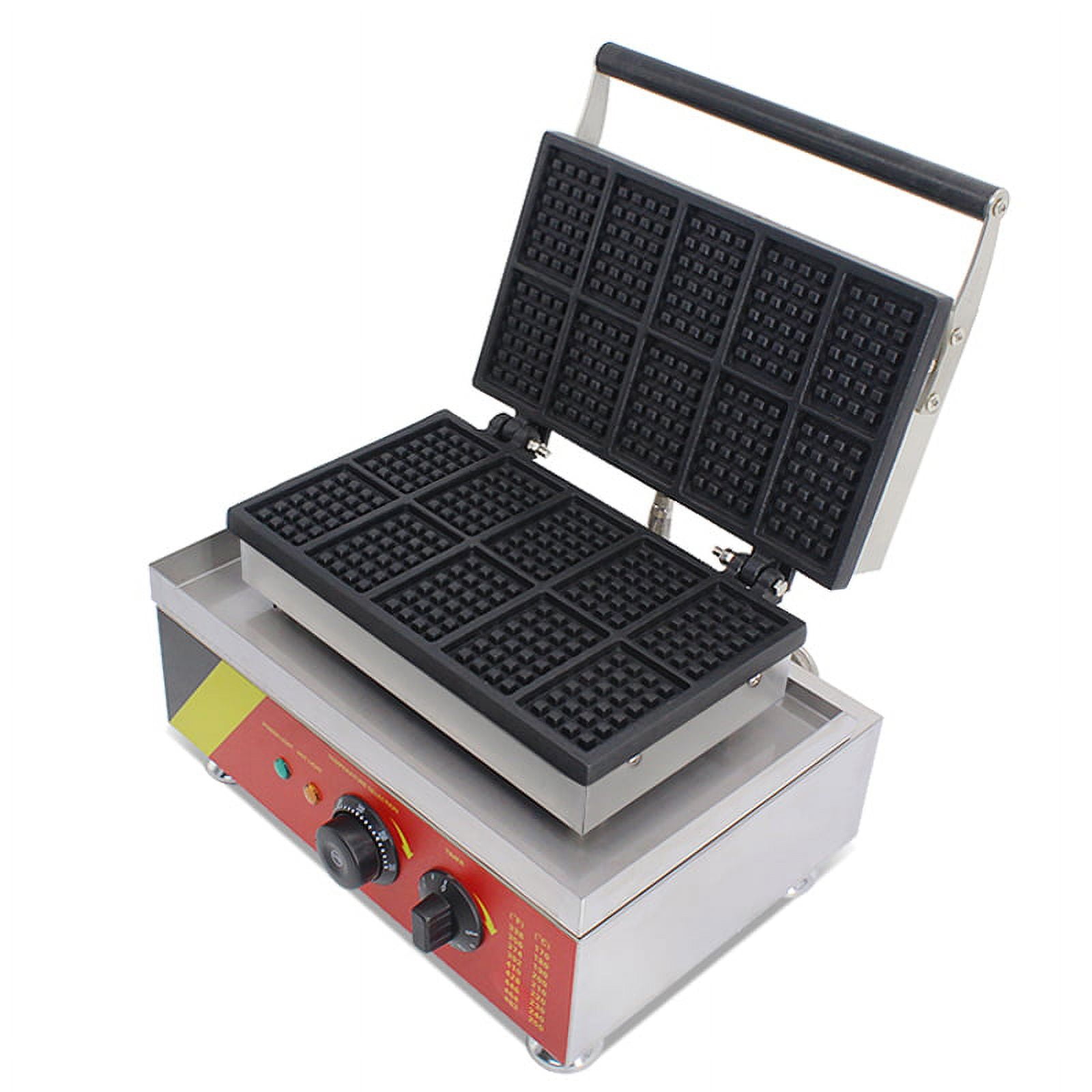 EQCOTWEA Electric Waffle Baker Maker Rectangle Commercial Nonstick 10Pcs