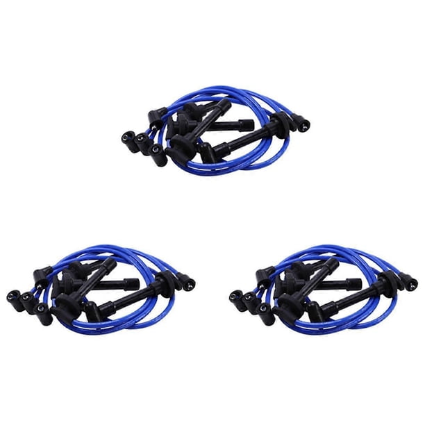 3X 32700-PTO-000 Spark Plug Wire Set High Performance Ignition Wire for HONDA CIVIC DEL SOL 1992-2002 Blue