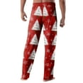 thumbnail image 4 of Fabrcox Men's Christmas Snowman Printed Pajama Pants Elastic Waist Drawstring Pj Pants Christmas Santa Claus Elk Xmas Print Casual Soft Comfy Sleepwear Red L, 4 of 4