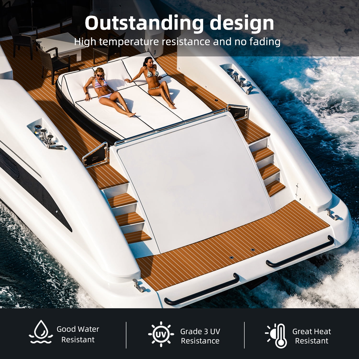 AbahubFit EVA Foam Boat Flooring 96"x45.6"/36"/28.8", 48"x16.8", Self Adhesive Non-Slip Marine Deck Mat for Motorboat Kayak Surfboard SUP