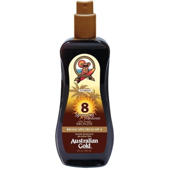 Australian Gold Spray Gel with Instant Bronzer, SPF 8, 8 fl oz