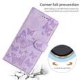 thumbnail image 4 of TECH CIRCLE Stylish Wallet Case for Galaxy S21, Built-in 8 Card Slots/1 Cash Slot, Stand Function, with Wrist Strap, Cute Embossed Butterfly PU Leather Flip Case, Purple, 4 of 7