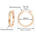 thumbnail image 5 of 14K Gold Plated 925 Sterling Silver Post Lightweight Hoops， Gold Hoop Earrings for Women, 5 of 5