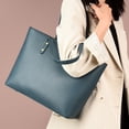 thumbnail image 5 of Bolso de mano de piel sintética suave para mujer, bolso de mano de gran capacidad, azul, 5 of 5
