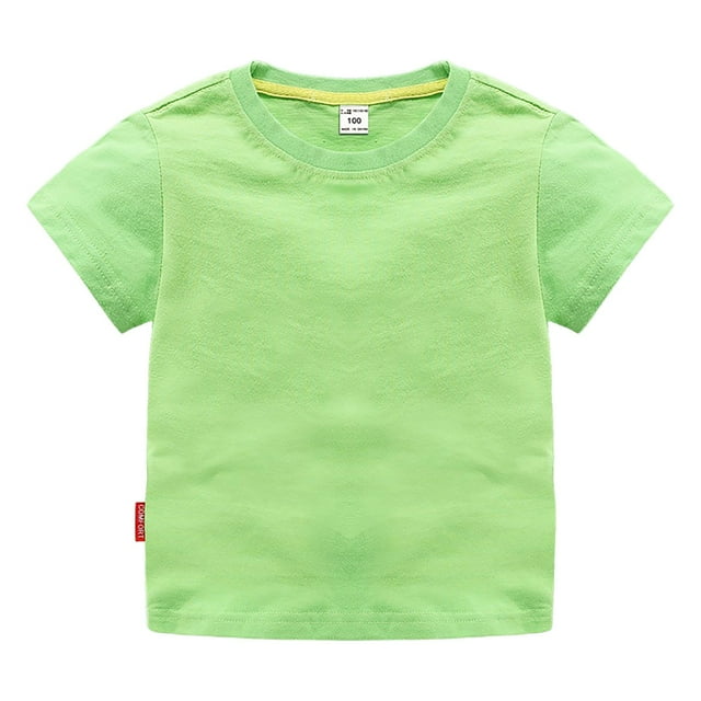 YOUSNH T-Shirt Classique à Col Rond pour Garçons et Filles / Coton Biologique Doux Multi-Pack Manches Courtes Basique pour Tout-Petits et Enfants Garçons E 140