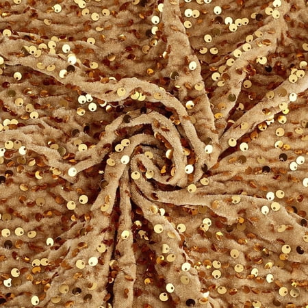 Polyester Fabrics with PET Paillette Clothing Accesories Goldenrod 150~163x0.06cm 3m/pc