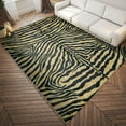 thumbnail image 6 of 3' X 5' Black and Gold Animal Print Shag Handmade Non Skid Area Rug, 6 of 10