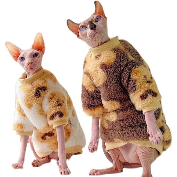 Vêtements pour Chat Sphynx Mode Vêtements Doux pour Chat Épaissis Vêtements d'Hiver Sans Poils Chandails pour Chats Devon Cornish