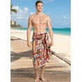 thumbnail image 3 of HAPPY BAY Men's Pareo Standard Surfing Sarong Full Beach Wrap One Size Grey-F326 Summer Vacation Party, 3 of 6