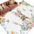 thumbnail image 2 of Area Rug for Living Room, Easter Bunny Non-Slip Indoor Large Carpet for Bedroom/Dining Room, Spring Watercolor Country Flower Leaf Plant Washable Low-Profile Rectangle Floor Runner Rugs - 5 x 8 Ft, 2 of 7