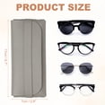 thumbnail image 2 of 2Pcs Estuches Suaves para Gafas, Estuche de Gafas de Cuero Portátil para Gafas de Sol para Mujeres y Hombres (Gris), 2 of 7
