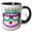 Black/White, variant on 3drose, Happy Birthday Cake, 11oz Two-tone Red Mug
