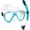 Aqua Set, variant on Adult Snorkel Set, Professional Snorkeling Gear Panoramic Anti-Fog Diving Goggles and Dry Snorkel Tempered Glass Scuba Mask for Diving, Snorkeling and Swimming